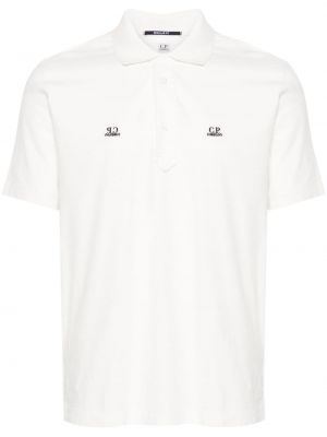 Poloshirt mit stickerei aus baumwoll C.p. Company weiß