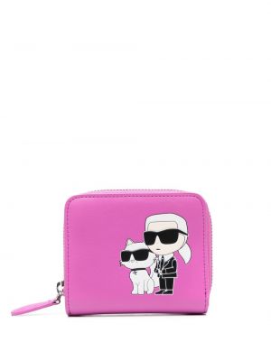 Кожено портмоне Karl Lagerfeld розово