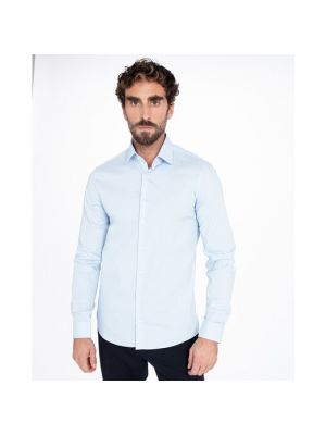 Camisa de algodón Calvin Klein azul