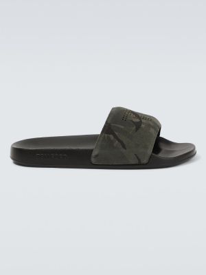 Slides in pelle scamosciata camouflage Tom Ford