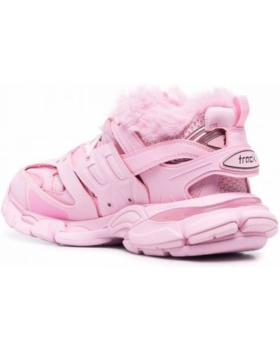 Sneakersy z futerkiem Balenciaga Track różowe
