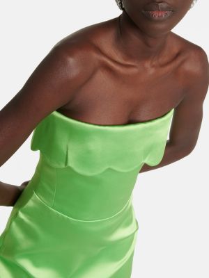 Σατέν μάξι φόρεμα Rasario πράσινο