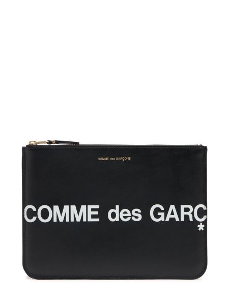 Lær veske Comme Des Garçons Wallet svart