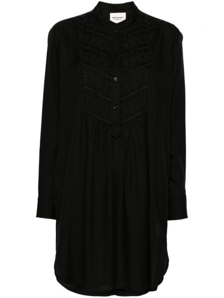 Šaty s výšivkou Marant Etoile čierna