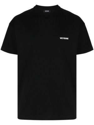 Kokvilnas t-krekls ar apdruku We11done melns