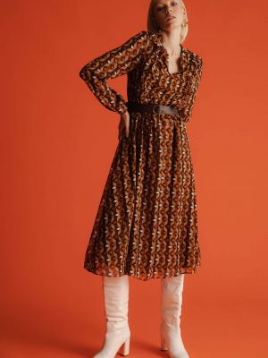 Μακρυμάνικη μάξι φόρεμα με σχέδιο Defacto