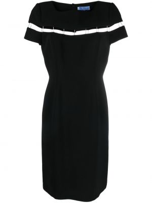 Pruhované přiléhavé mini šaty na zip Thierry Mugler Pre-owned - černá