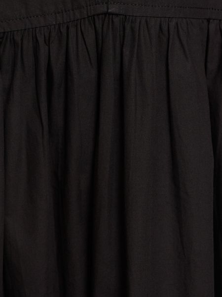 Bavlněné midi šaty Ganni černé