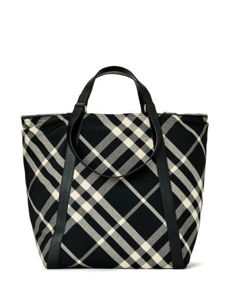 Καρό τσάντα shopper με σχέδιο Burberry