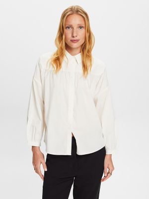 Camisa de algodón Esprit Collection blanco