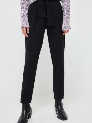 Jednobarevné kalhoty s vysokým pasem Silvian Heach černé