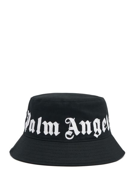 Medvilninis kibiro skrybėlę Palm Angels juoda