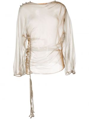 Prozirna svilena bluza Rejina Pyo siva