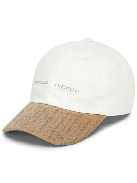 Lniana czapka z daszkiem z nadrukiem Brunello Cucinelli