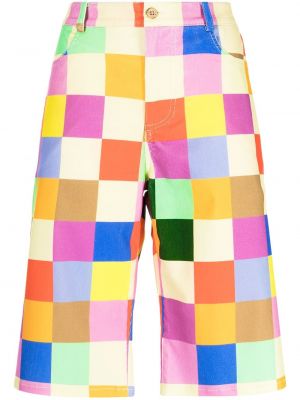 Trykt sjekket bomull shorts Mira Mikati