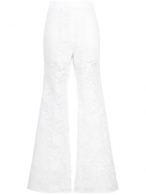 Krajkové květinové kalhoty Self-portrait bílé