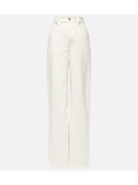 Voľné džínsy s rovným strihom s vysokým pásom Loewe biela