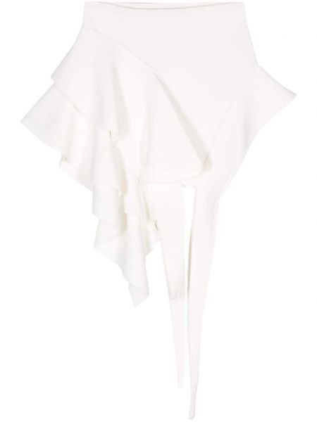 Асиметрична плетена мини пола Mugler бяло