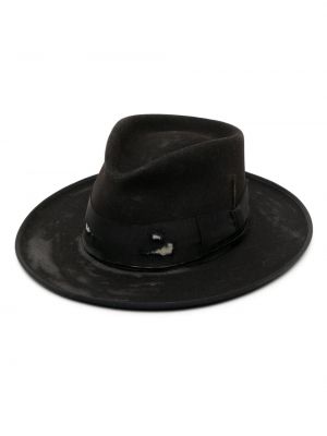Вълнена шапка с периферия от филц Nick Fouquet черно