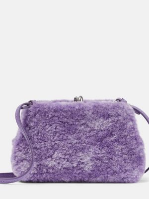 Шерстяная сумка через плечо Jil Sander фиолетовая
