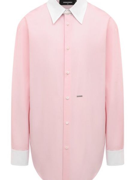 Хлопковая рубашка Dsquared2 розовая