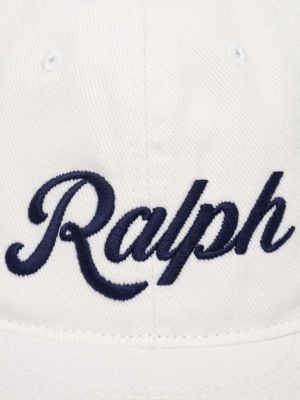 Bombažna kapa Polo Ralph Lauren bela
