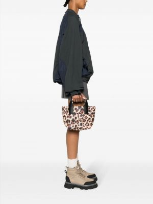 Shopper handtasche mit print mit leopardenmuster Veecollective