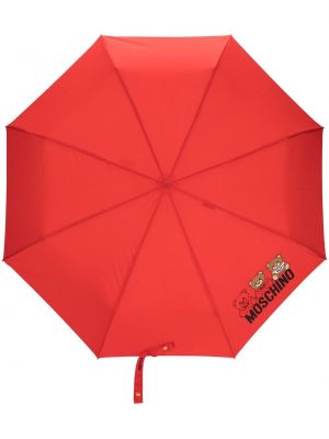 Parasol z nadrukiem Moschino czerwony