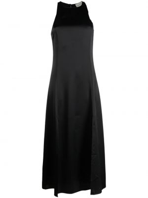 Сатенена вечерна рокля без ръкави Loulou Studio черно