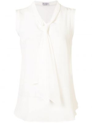 Jedwabna bluzka Brunello Cucinelli biała