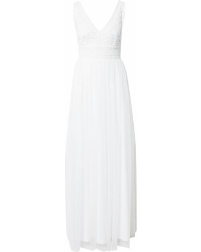 Βραδινό φόρεμα με χάντρες με δαντέλα Lace & Beads λευκό