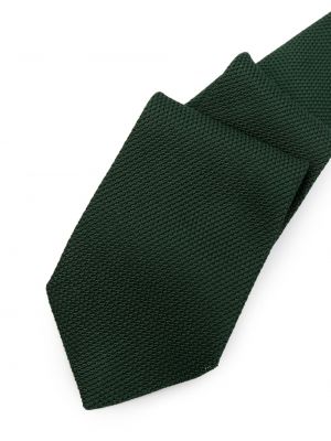 Žakárová hedvábná kravata Fursac zelená