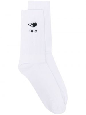 Ponožky s výšivkou se srdcovým vzorem Arte bílé