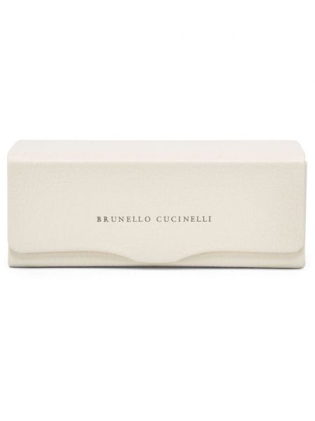 Iš natūralios odos akiniai Brunello Cucinelli smėlinė