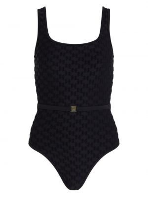 Plavky s potlačou Karl Lagerfeld čierna