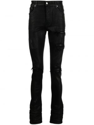 Slim fit obnosené skinny fit džínsy s výšivkou Amiri čierna
