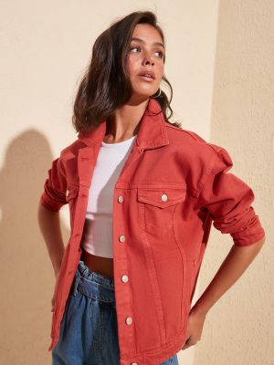 Kurtka jeansowa Trendyol - czerwony