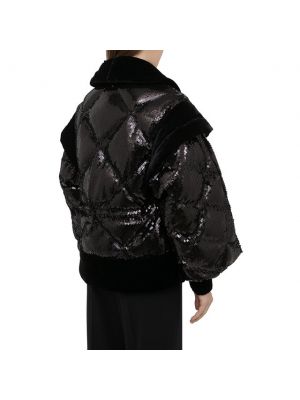 Куртка с пайетками Balmain черная