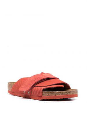 Sandały zamszowe Birkenstock czerwone