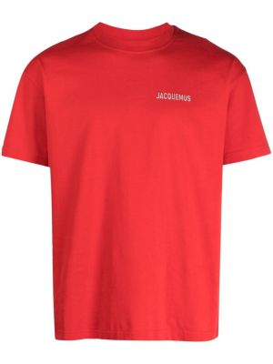 Bombažna majica s potiskom Jacquemus rdeča