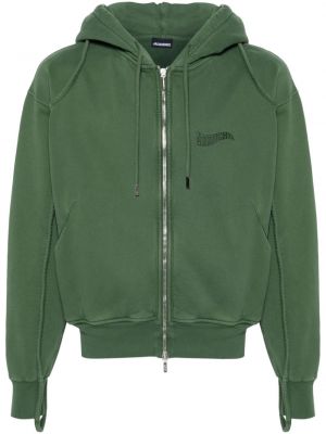 Mikina s kapucí na zip Jacquemus zelená
