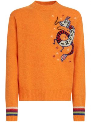 Вълнен пуловер Marni оранжево