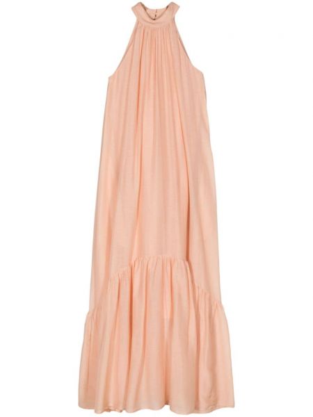 Mušelínové dlouhé šaty Semicouture oranžové