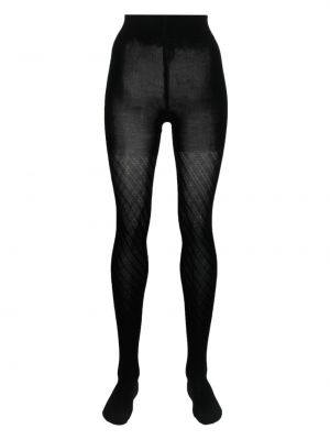 Volnene hlačne nogavice iz merina Wolford črna