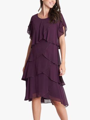 Платье с бисером Gina Bacconi фиолетовое