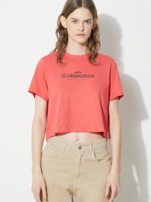 Czerwona koszulka bawełniana Columbia