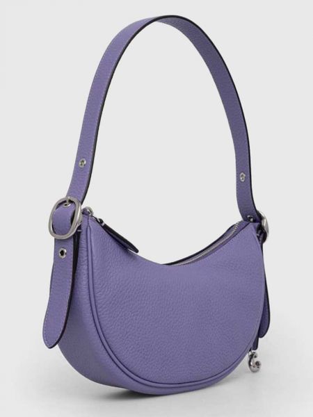 Фиолетовая кожаная сумка шоппер Coach