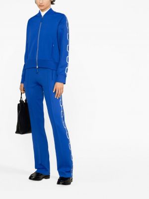 Rovné kalhoty s potiskem Burberry modré