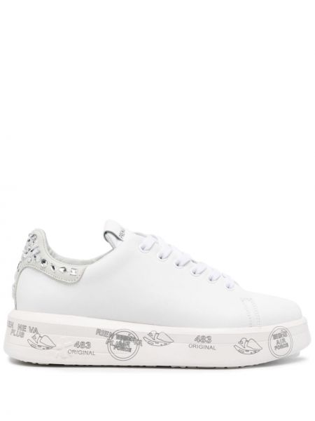 Δερμάτινα sneakers με πετραδάκια Premiata λευκό