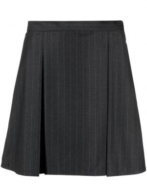 Plisované pruhované mini sukně Rxquette šedé